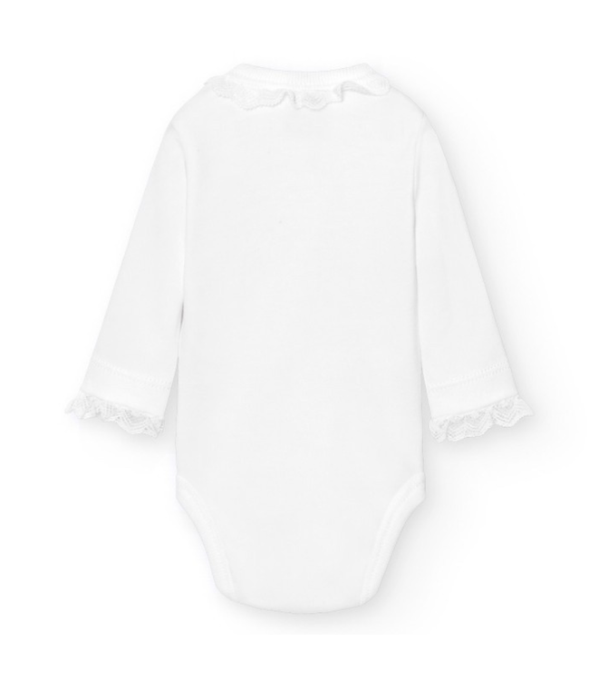 Body/romper zijsluiting kant (wit) - Babidu