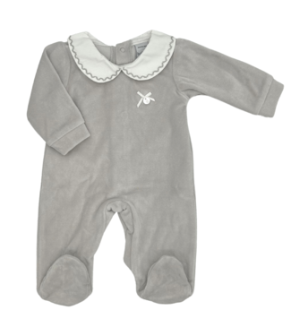 Babidu: Babykleding Babypakje kraagje velours (grijs) - Babidu