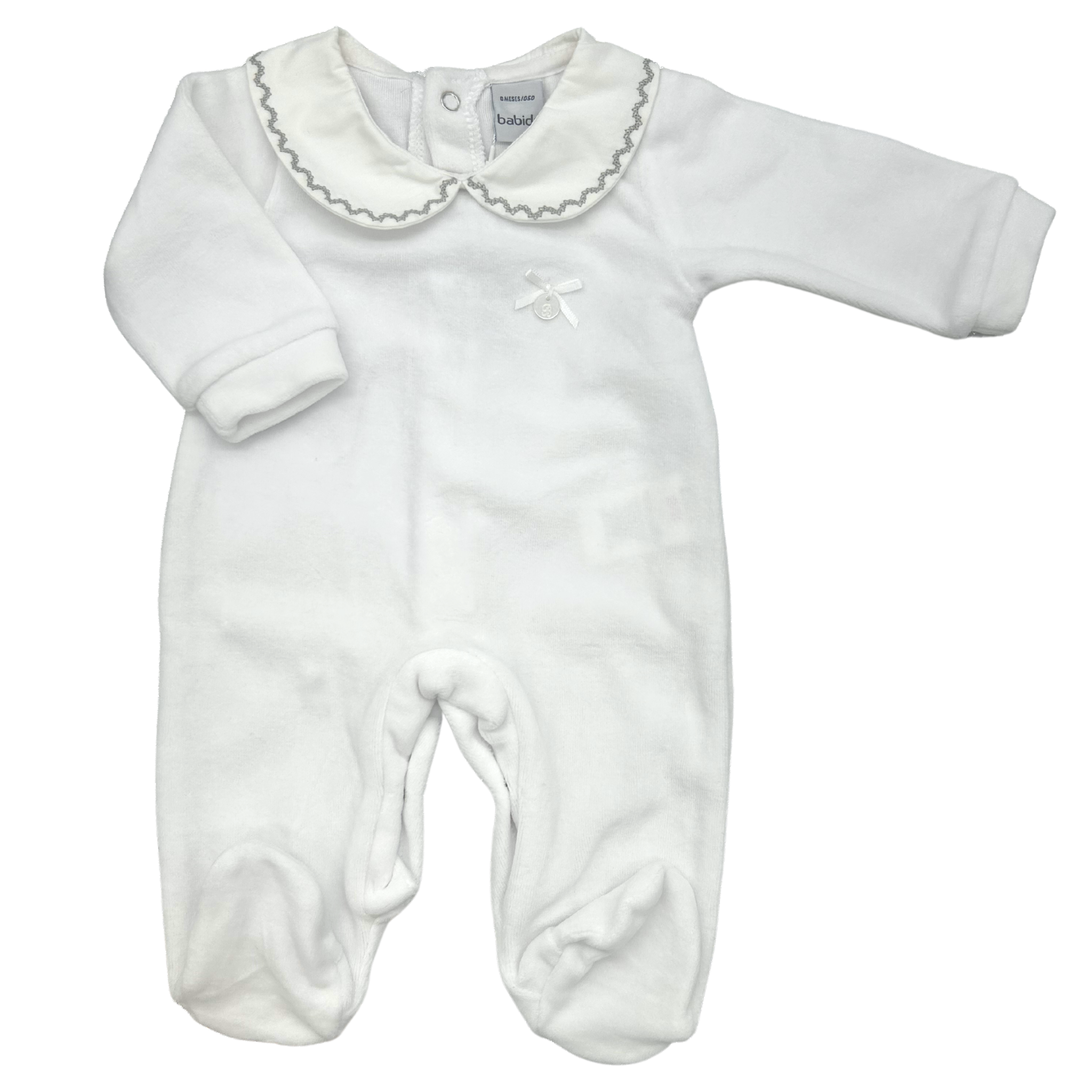 Babypakje kraagje velours wit Babidu Littlemack Little Mack