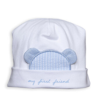 First (My First Collection): Exclusieve Babykleding & Accessoires Mutsje My first friend (blauw) - First (My First Collection)