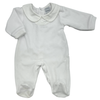 Babypakje velours rond kraagje (wit) - Babidu