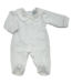 Babidu: Babykleding Babypakje velours rond kraagje (wit) - Babidu