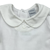 Babypakje velours rond kraagje (wit) - Babidu
