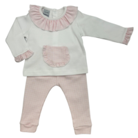 Pyjama Ruit lange mouw (lichtroze) - Babidu
