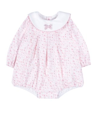 Pureté: Babykleding Shortie met ronde kraag + bloemenprint - Pureté