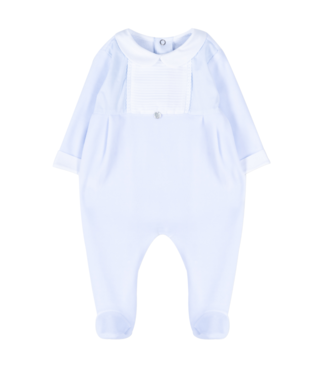 Pureté: Babykleding Babypakje velours + glanskatoen (lichtblauw)  - Pureté