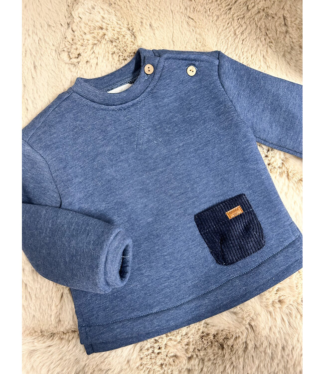 Sweater rib zakje (blauw) - Martin Aranda