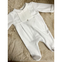 Babypakje velours + glanskatoen (wit) - Pureté