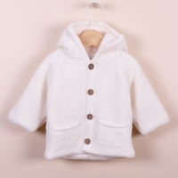 Jasje grof gebreid + faux-fur voering (beige) - Wedoble