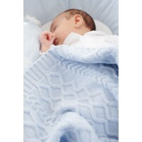 Deken Cashmere gebreid (lichtblauw) - Theophile et Patachou