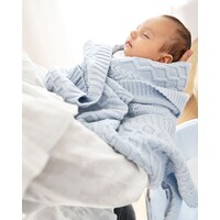 Deken Cashmere gebreid (lichtblauw) - Theophile et Patachou