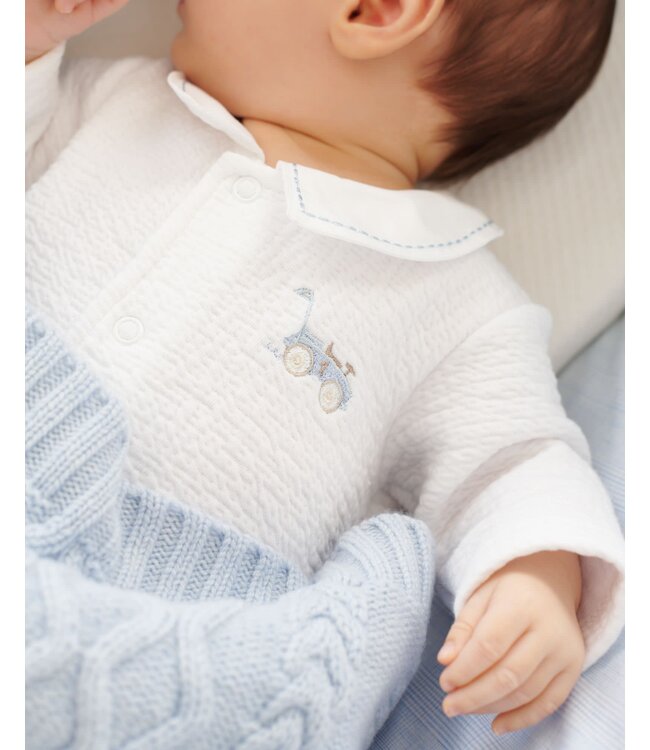 Deken Cashmere gebreid (lichtblauw) - Theophile et Patachou