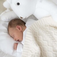 Deken Cashmere gebreid (beige) - Theophile et Patachou
