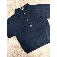 Polo gebreid (donkerblauw) - Wedoble