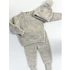 Babidu: Babykleding 2-Delige set trui + broek (gemêleerd beige) - Babidu