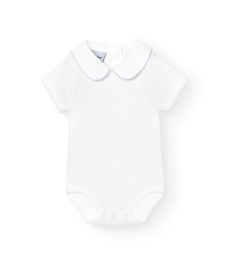 Babidu: Babykleding Body/romper pique kraagje korte mouw (lichtblauw) - Babidu