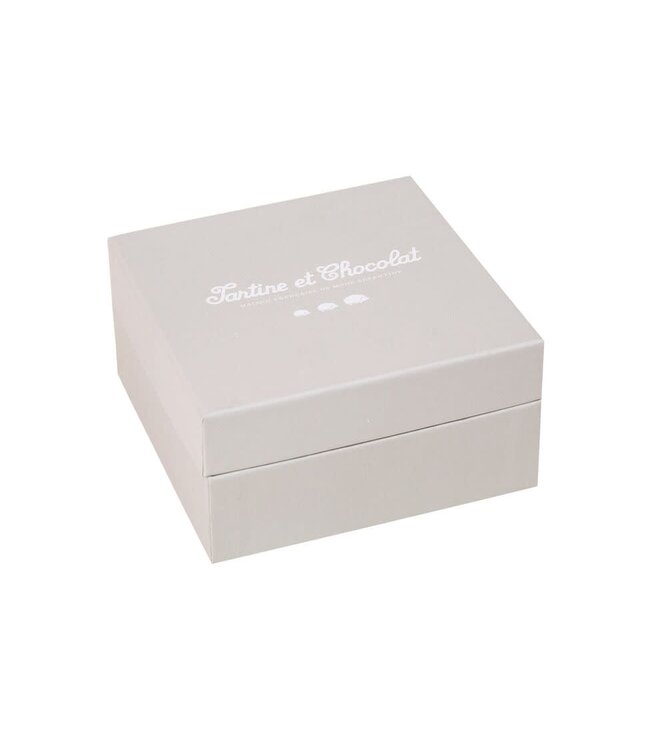 Knuffel Konijn Augustin met strik  (lichtroze) - Tartine et Chocolat