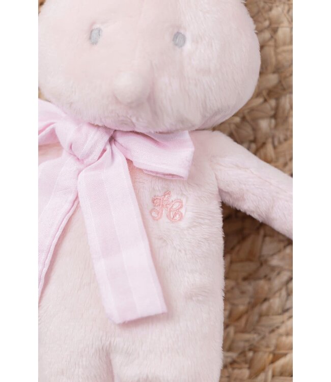 Knuffel Konijn Augustin met strik  (lichtroze) - Tartine et Chocolat