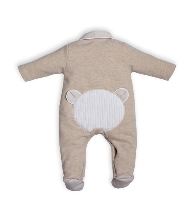 Babypakje teddy streep (beige/wit) - First (My First Collection)