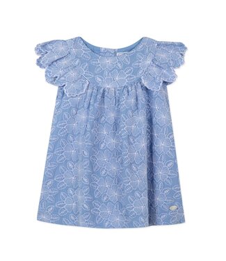 Tartine et Chocolat: Babykleding & Kinderkleding Jurk denim + bloemen - Tartine et Chocolat