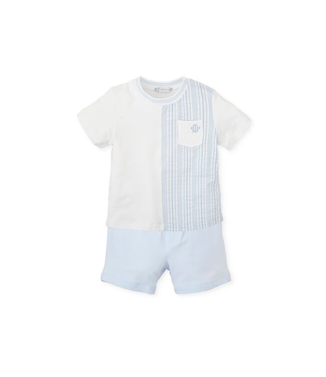 Set 2-delig t-shirt + short streepmotief - Tutto Piccolo