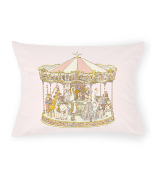 Atelier Choux Paris Satin Cushion Cover Carrousel (pink) - Atelier Choux