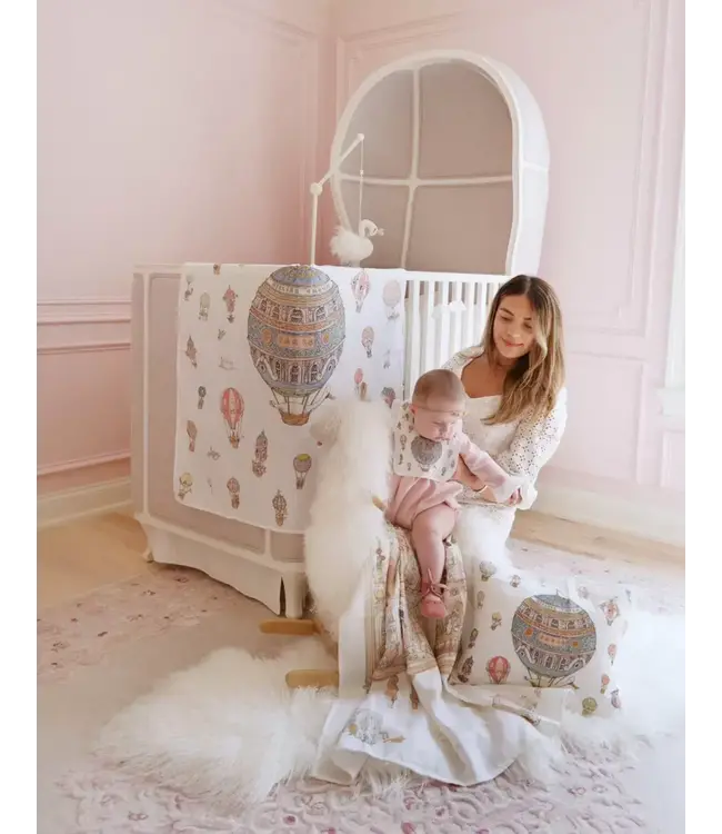 Satin Cushion Cover Hot Air Balloons - Atelier Choux