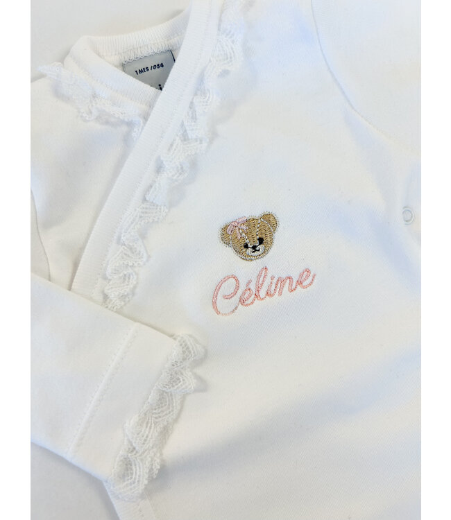 Body/romper zijsluiting kant (wit) - Babidu