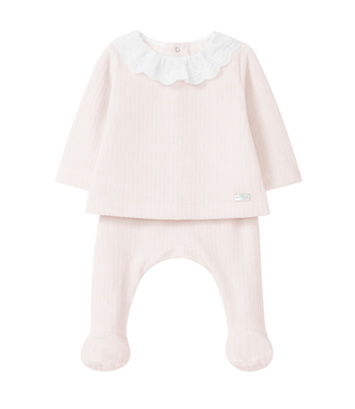 Laranjinha: Babykleding & Accessoires Babypakje 2-delig Velours (roze) - Laranjinha