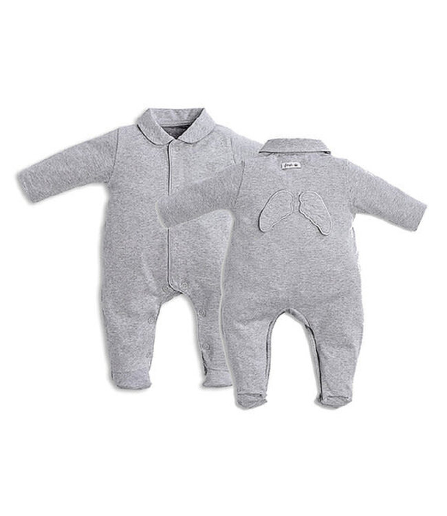 Set: Babypakje + Muts Angel Wings (grijs) - First (My First Collection)