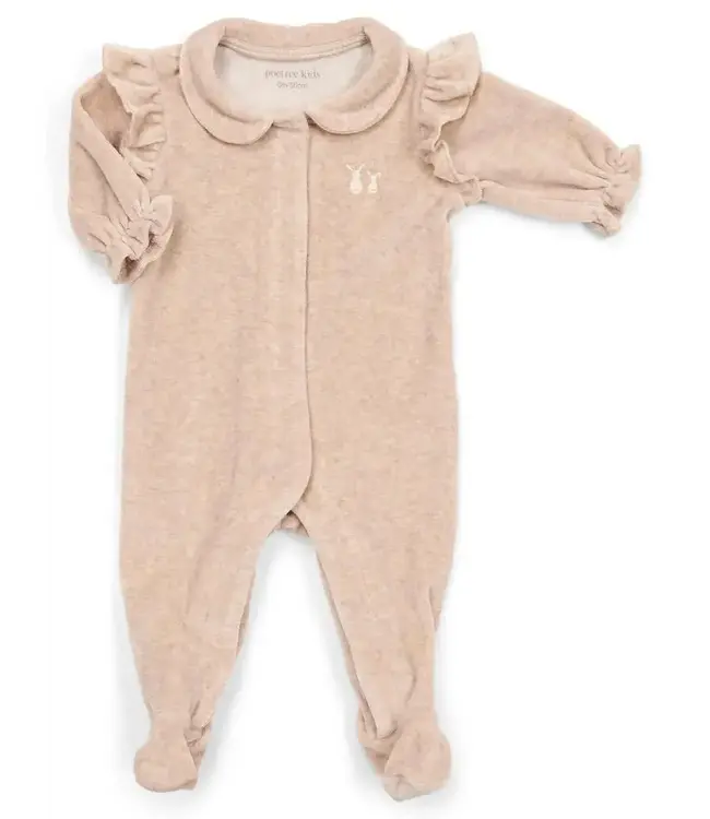 Babypakje velours ruffles (camel) - Poetree Kids