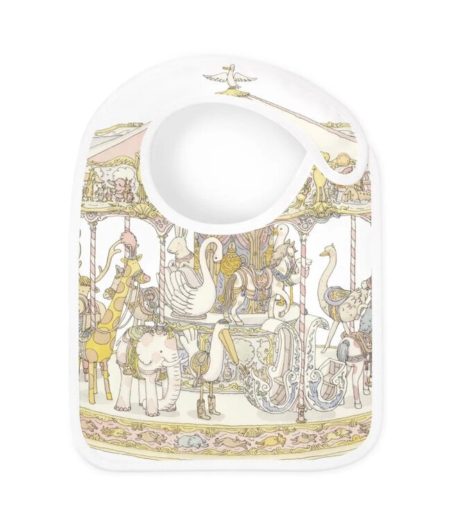 Satin Bib Carrousel (lichtroze) - Atelier Choux