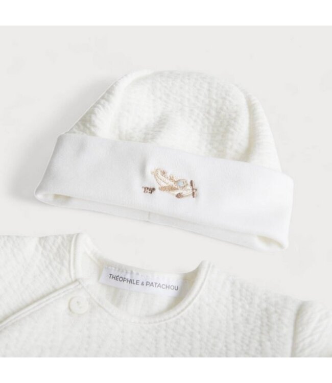 Mutsje Vliegtuig  Gewafeld katoen  - Theophile et Patachou