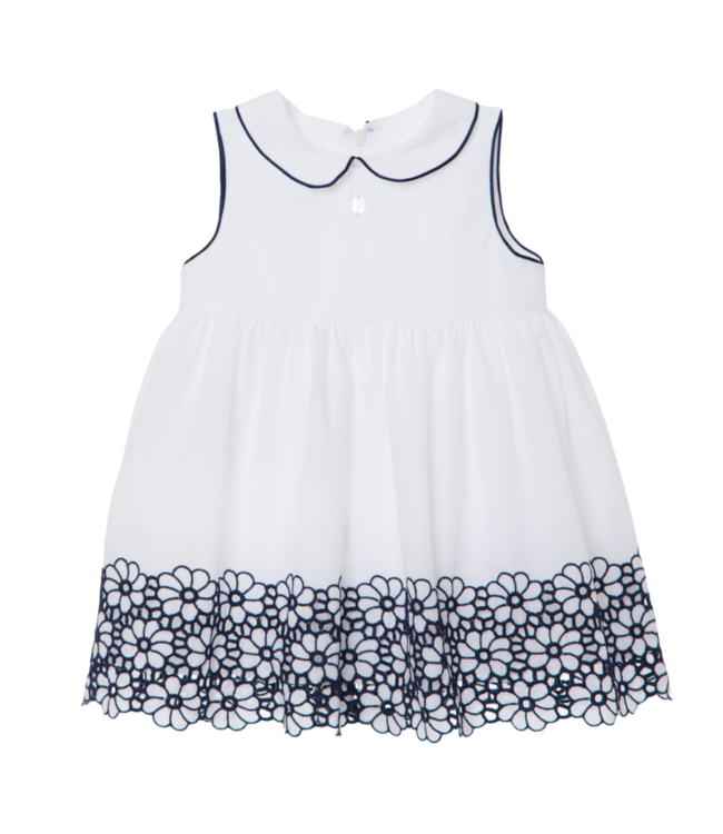 Jurk Navy embroidery voile - Patachou