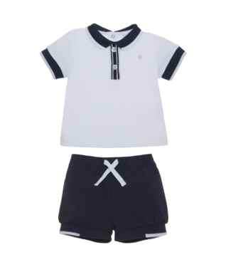 Patachou: Babykleding & Kinderkleding Set: 2-delig navy jersey piquet - Patachou