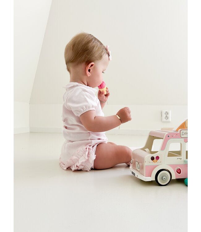 Body/romper serpetine kraagje (lichtroze) - Baby Gi