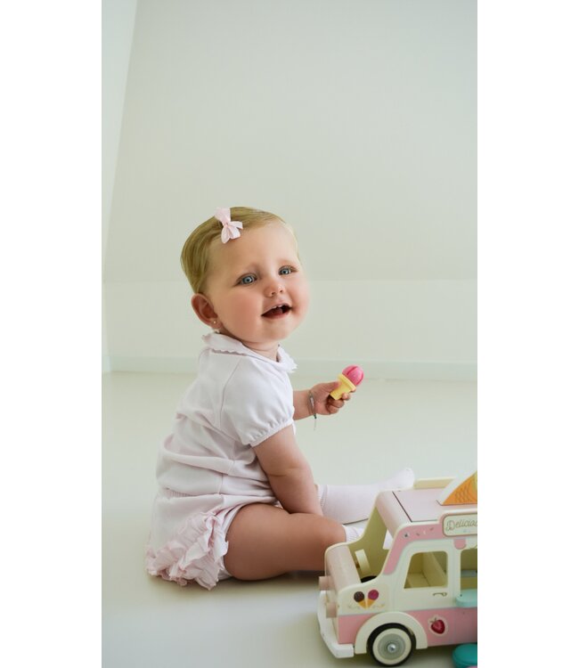 Body/romper serpetine kraagje (lichtroze) - Baby Gi