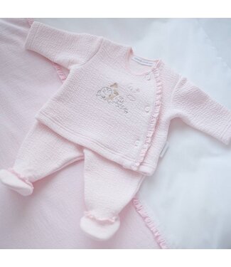 Théophile & Patachou: Exclusieve en tijdloze baby- & kinderproducten Babypakje tweedelig Pink Graden Party - Theophile et Patachou