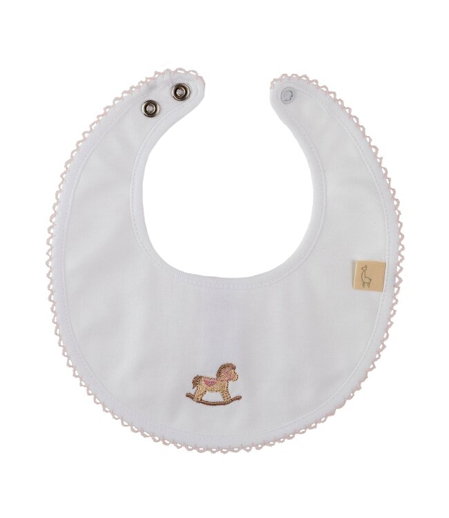 Slabber rocking horse met bies (lichtroze) - Baby Gi