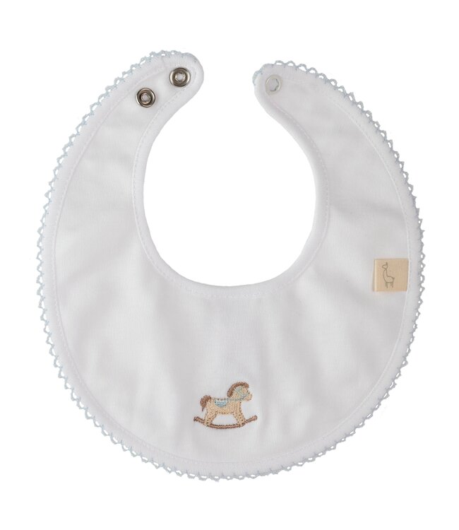 Slabber rocking horse met bies (lichtblauw) - Baby Gi