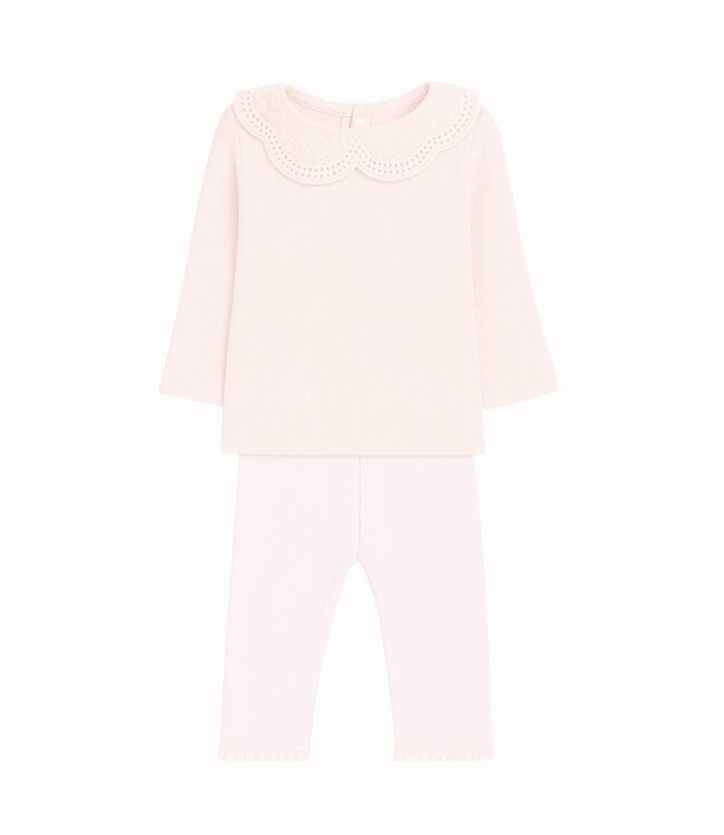 Set 2-delig rib (pale pink) - Tartine et Chocolat