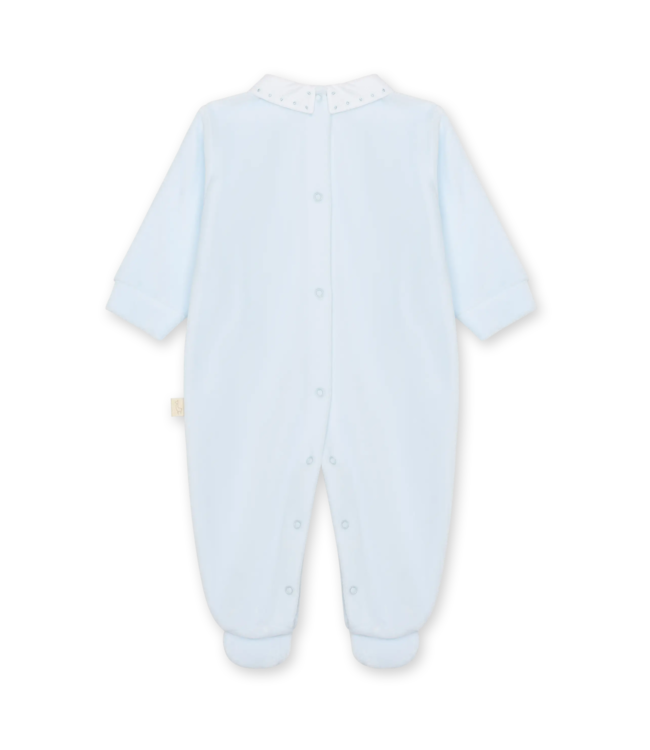 Babypakje velours puntkraag pique (lichtblauw) - Baby Gi