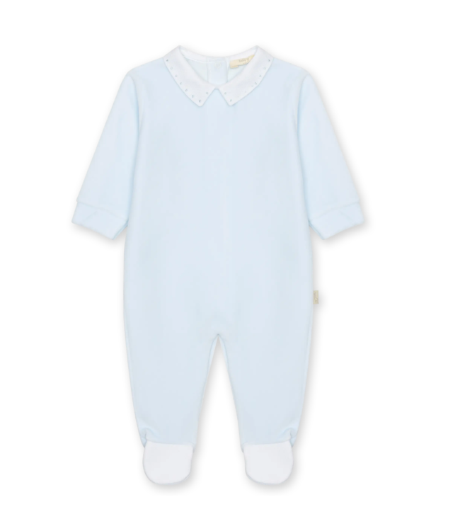 Babypakje velours puntkraag pique (lichtblauw) - Baby Gi