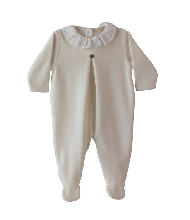Babypakje velours popeline kraag (beige) - Baby Gi