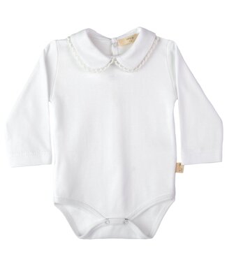 Baby Gi ( Baby & Kinderkleding) Body/romper kraagje met bies (wit) - Baby Gi