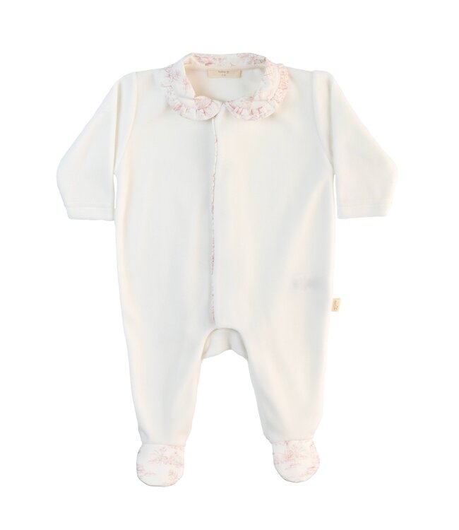 Babypakje Vintage velours kraagje  (Lichtroze) - Baby Gi