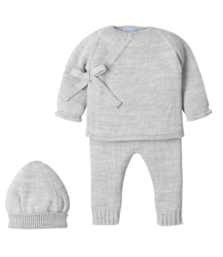 Mac ilusión: Stijlvolle Babykleding Babypakje 2-delig + mutsje overslag gebreid (moonlight) - Mac Ilusion