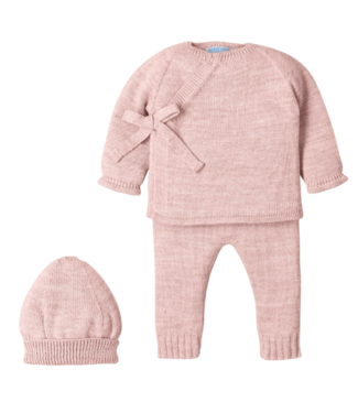 Mac ilusión: Stijlvolle Babykleding Babypakje 2-delig + mutsje overslag gebreid (vintage) - Mac Ilusion