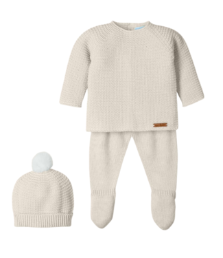 Mac ilusión: Stijlvolle Babykleding Babypakje 2-delig + mutsje  gebreid (naturel) - Mac Ilusion