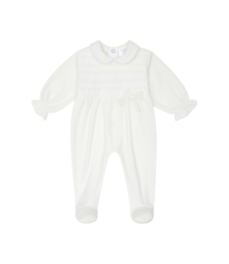 Deolinda: Baby & Kinderkleding Babypakje velours kanten strik (Off white) - Deolinda